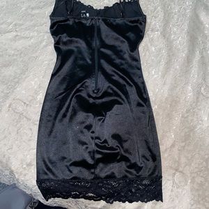 Black satin dress
